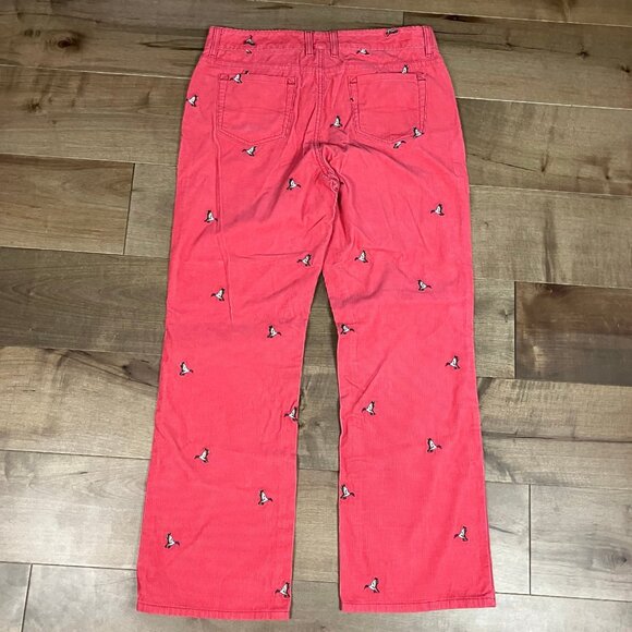 L.L. Bean Women’s Size 14 Reg Straight Pink Corduroy Pants Embroidered Ducks NWT - Picture 2 of 12